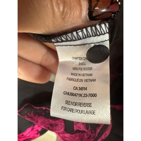 Haver London Women's Floral Satin Like Long Sleeve Button Down Blouse Shirt XS - Picture 5 of 6